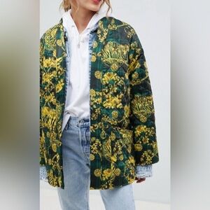 ASOS Green and Yellow Patterned Puffer Jacket